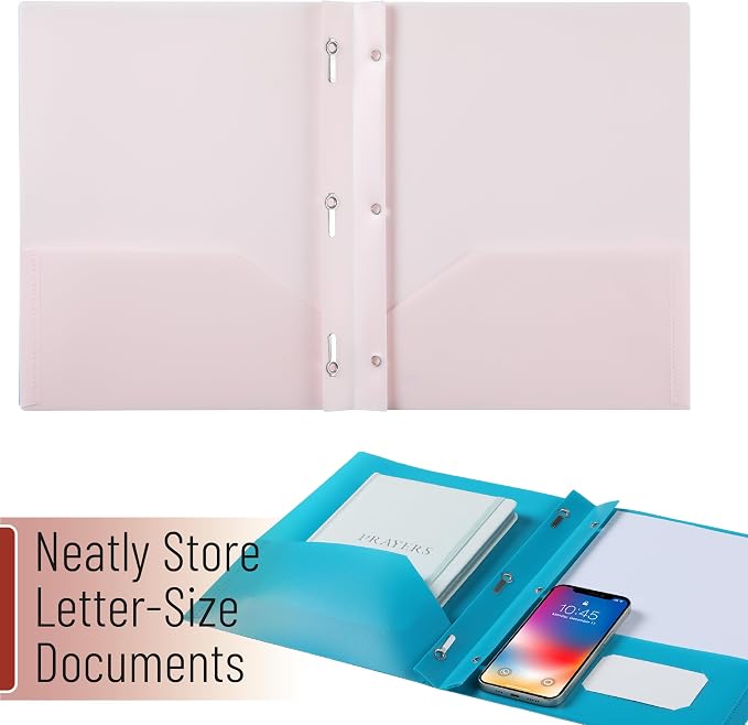 Mr. Pen- Plastic Folders with Pockets and Prongs, 15 Pack, Letter Size | - Image 7