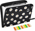 Expanding File Folder White Daisy Flower Black Accordion File Organizer 13 by ALAZA