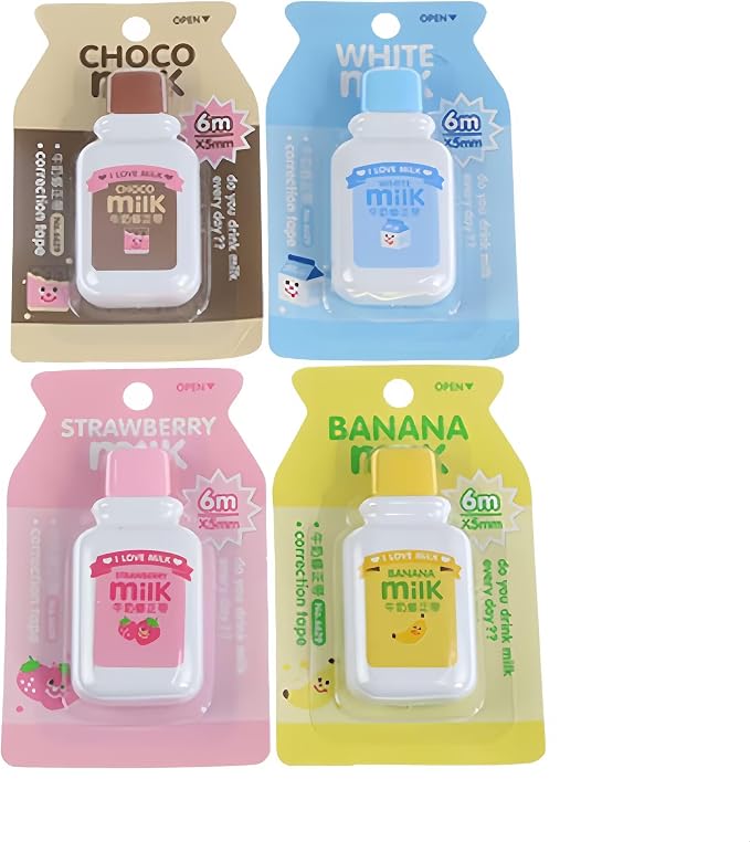 4PCS Cute Milk Bottle Style Correction Tape Office School Supplies by Unknown