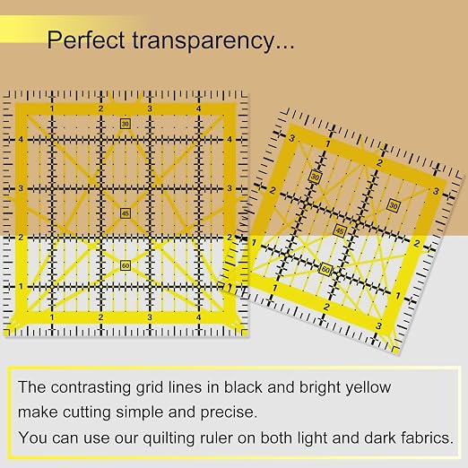 Quilting Rulers 4 Square Ruler Quilting Templates, Quilting Ruler Acrylic Rulers - Image 4