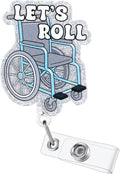 Let's Roll Funny Nurse Badge Reel, Cute Retractable ID Badge Holder by LINAYOHA