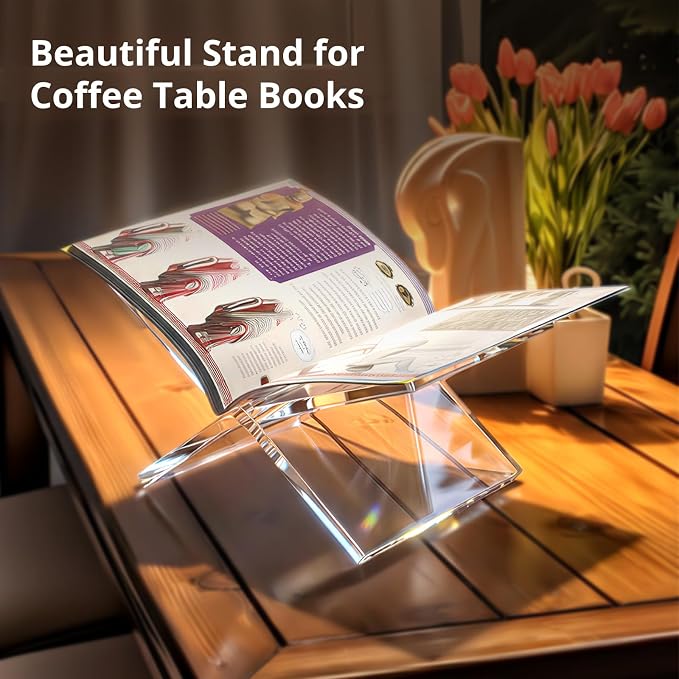 Acrylic Book Stand 12×8×6, Art Books, Recipe Books, Photo Albums, Desk Reading - Image 9
