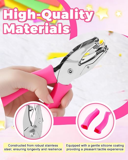 UCEC 6PCS Single Hole Punch Set – 1/4" Heart, Flower & 3/16" Butterfly & 5/16" - Image 3