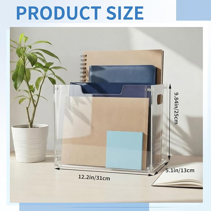 Novabright 1 Pack Acrylic File Organizer Box - Image 2