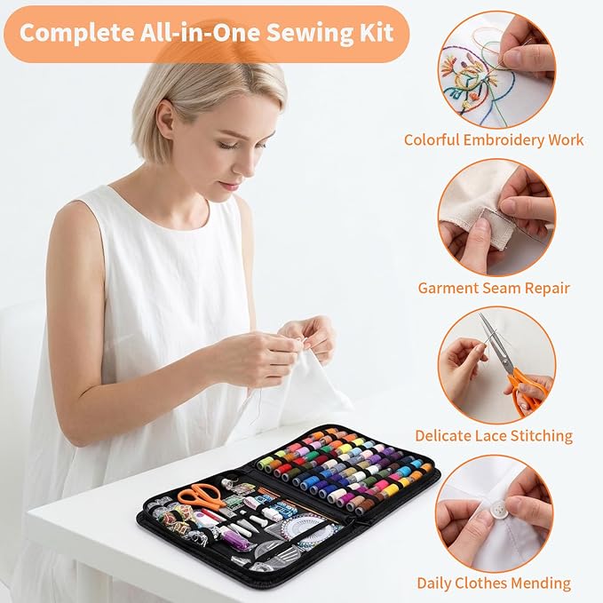 GABTRUK 304PCS Adult Sewing Kit, 43 Colors Thread & Ergonomic Scissors - Image 7