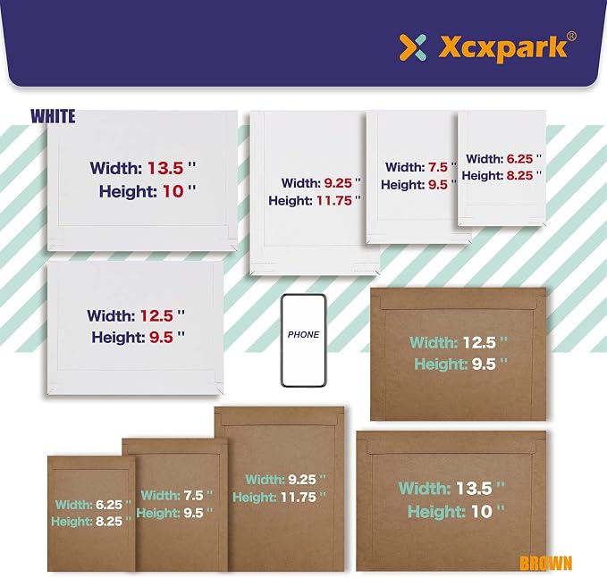 Xxcxpark 25 Pack kraft brown Rigid Mailers 9.25 x 11.75 inches, Self Seal Photo - Image 3