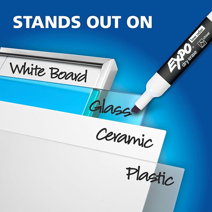 EXPO Dry Erase Markers Kit, Chisel Tip, Spray Cleaner, Office Essentials - Image 5