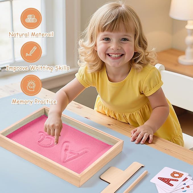 MORITECK Montessori Sand Tray for Kids, Writing Play Sand Tray - Image 2
