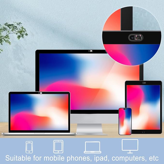 6Pcs 6 Styles Cat Camera Cover Slide Webcam Privacy Cover Cute Cats Design - Image 6