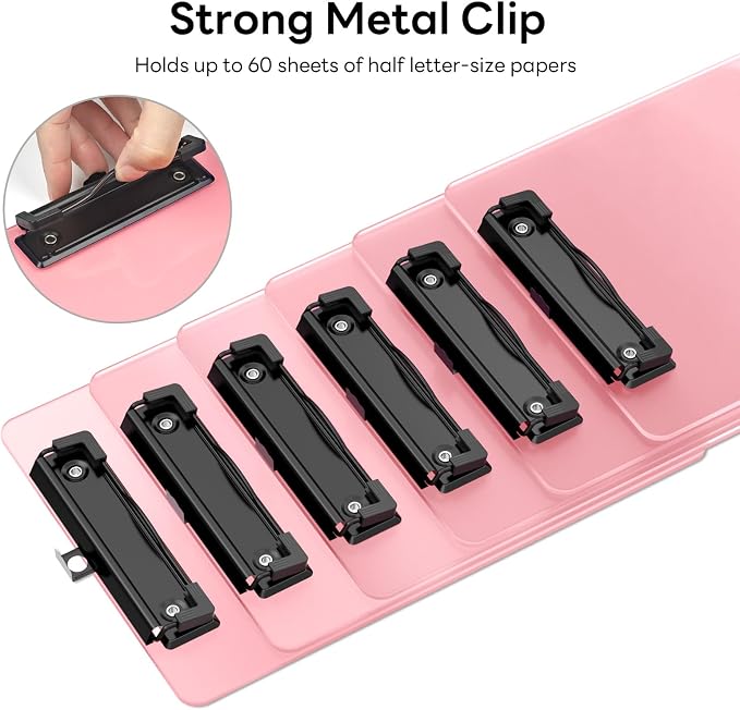 6 Pack Colorful Small Clipboard, A5 Mini Clip Board | Black Clip, 9 x 6" - Image 4