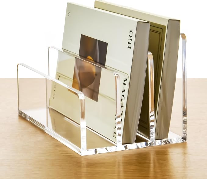 3 Compartments Clear Acrylic Mail Holder – Vertical Letter Sorter & by AIMOLLYACRYLICSTORAGE