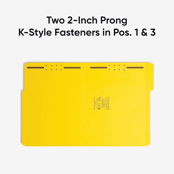 Smead Fastener File Folders, Reinforced 1/3-Cut Tabs, 2 Fasteners, Letter Size - Image 6