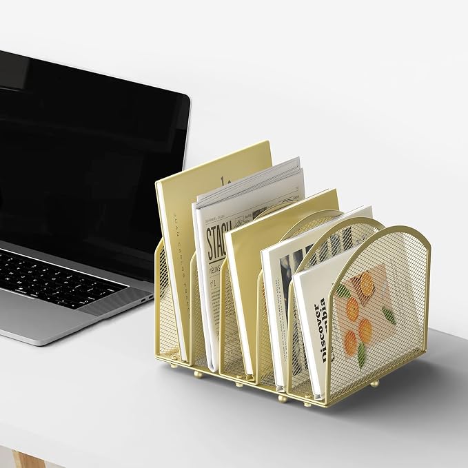 MINDEPOT Desk File Organizer 5 Sections Desktop Organizer File Sorter Office - Image 7