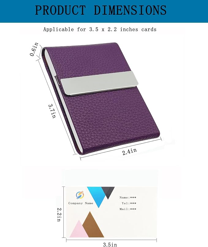 Business Card Holder with Ultra Slim Design, Business Card Case with Premium PU - Image 3