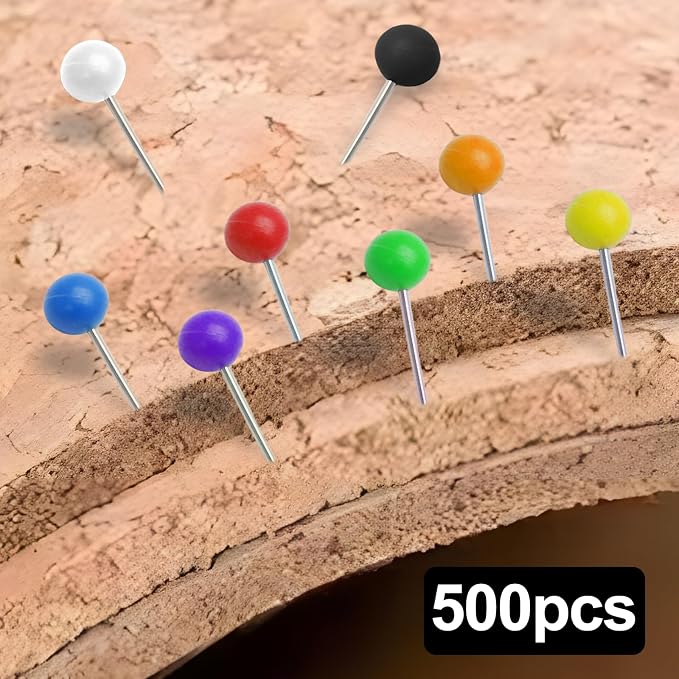 500Pcs Black Map Pins, 1/8 Inch Map Tacks, Round Ball Head Map Push Pins - Image 5