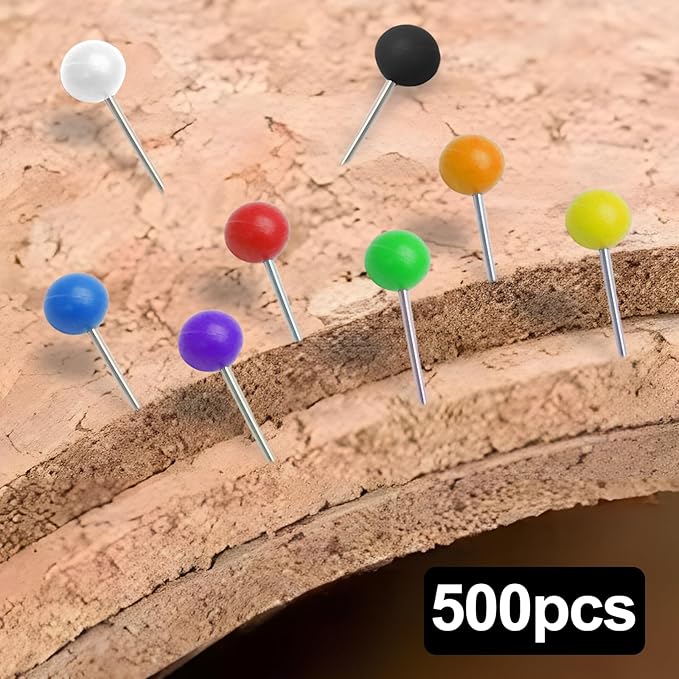 500Pcs Green Map Pins, 1/8 Inch Map Tacks, Round Ball Head Map Push Pins - Image 5