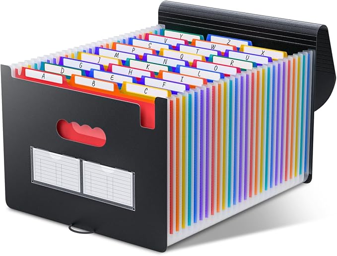 ThinkTex 26 Pockets File Folder, A4 Accordion File Organizer, Letter Size by ThinkTex