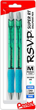 Pentel RSVP Super RT Ballpoint Pen, Medium Line, Sky Blue Ink by PentelofAmerica