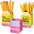 DoubleFill 3 Pcs Sharp and Dull Pencil Holder Eraser Buckets Wooden Shaped by DoubleFill