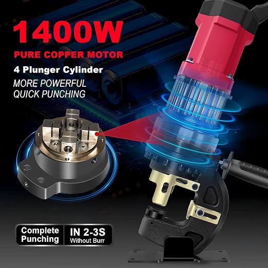 1400W Electric Hydraulic Hole Puncher, 22T Heavy Duty Hydraulic Hole Punch - Image 2