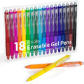 Lineon Erasable Gel Pens, 18 Colors Retractable Fine Point Erasable Pens Clicker by ShuttleArt