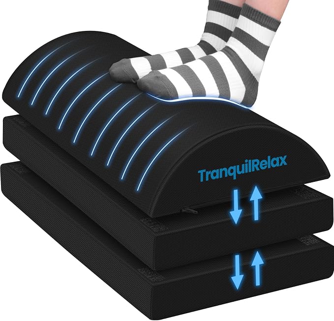 TranquilRelax Foot Rest for Under Desk at Work, Gaming Accessories Foot Stool by Unknown