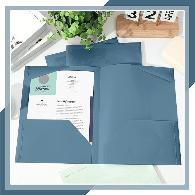 Henoyso 36 Pack Blue Gray Plastic Folders - Image 4