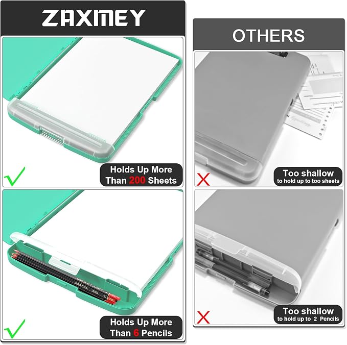 Plastic Clipboard with Storage, 8.5 x 11 Storage Organization Box Side-Opening - Image 5