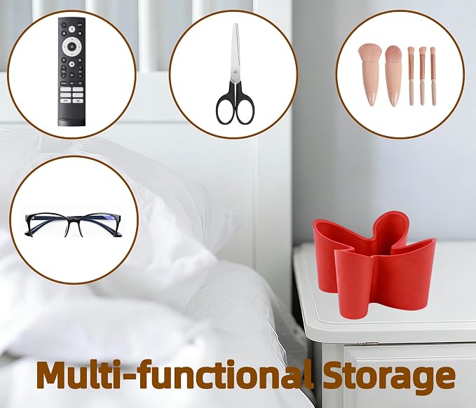 Khakho Flower Shape Remote Control Holder, Desk Organizer Storage Container - Image 6