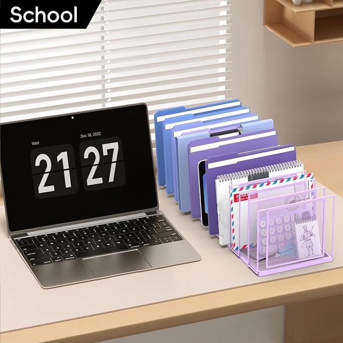 File Organizer for Desk, 11-Section Vertical File Sorter, Paper Holder - Image 9
