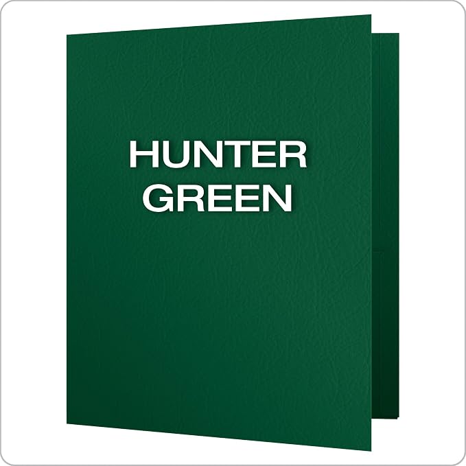 Oxford Twin-Pocket Folders, Textured Paper, Letter Size, Hunter Green, Holds - Image 3