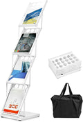 QWORK Foldable Brochure Display Stand, Magazine Brochure Display Rack Stand by QWORK