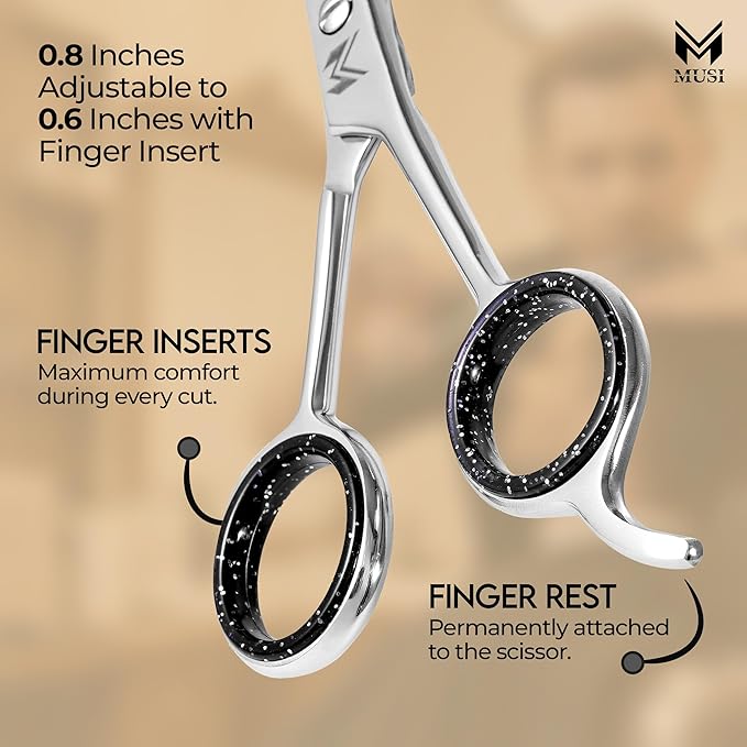 MUSI Hair Cutting Scissors 6.5" – Professional Razor-Sharp Barber Scissors - Image 4