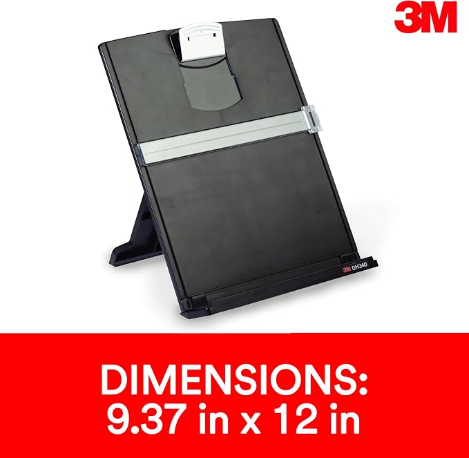 3M Desktop Document Holder Copy Holder, Adjustable Clip Holds Portrait and - Image 2