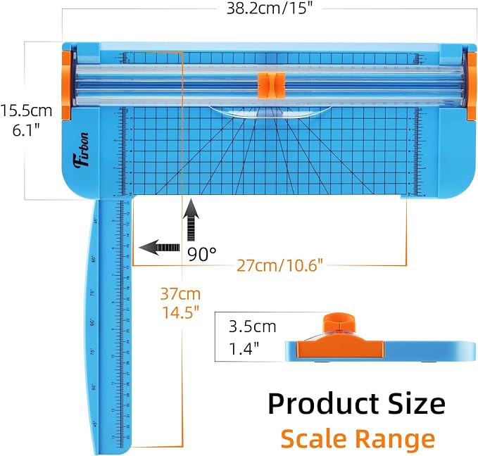 Firbon Blue A4 Paper Cutter, 12 Inch Titanium Straight Paper Trimmer - Image 2