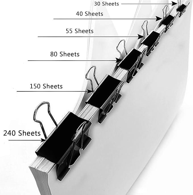 SANNIX 110 PCS Binder Clips Assorted Sizes, X Large, Mini and Micro, Binder - Image 4