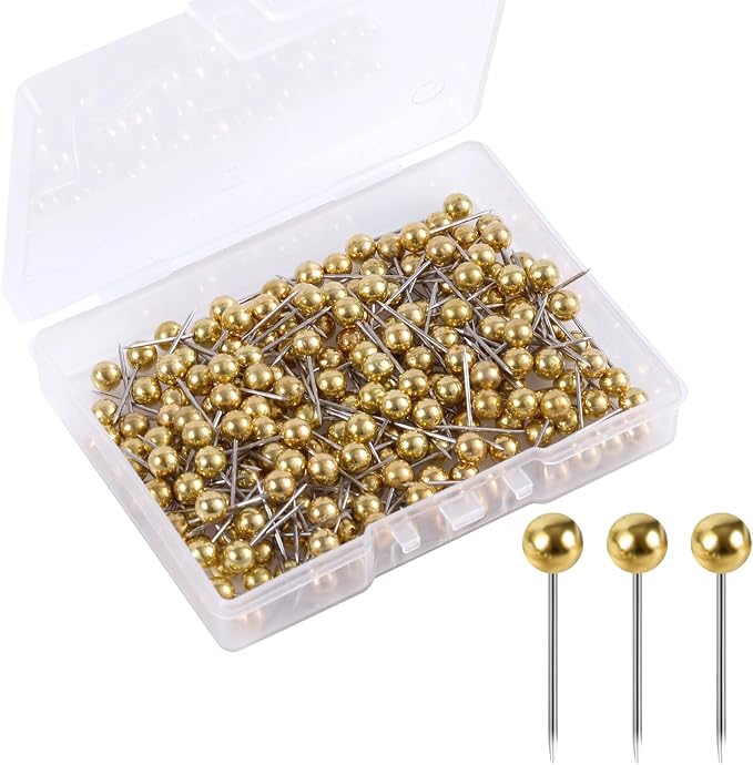200pcs Map Push Pins, Round Head Small Thumb Tacks Plastic Marking Pushpins by XIHIRCD