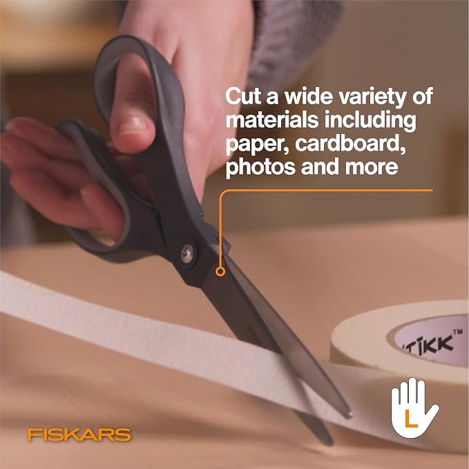 Fiskars 8” Left-Handed Titanium Scissors, SoftGrip Handle - Image 8
