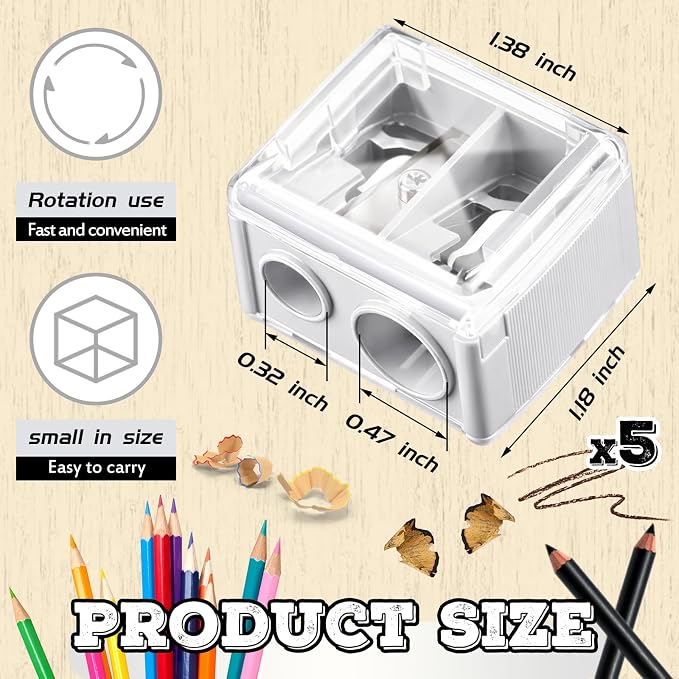 Chuangdi 5 Pack Makeup Pencil Sharpener Plastic Lip Liner Pencil Eyeliner - Image 2
