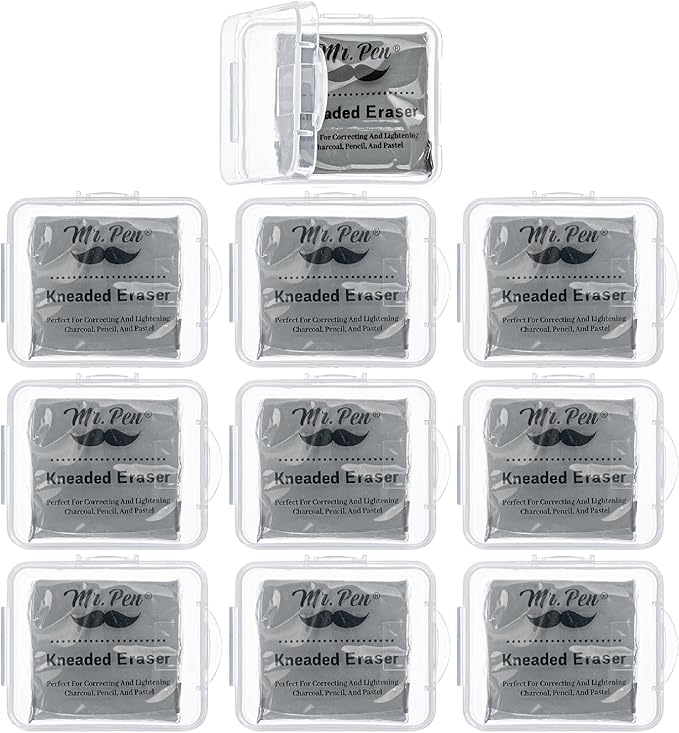 Mr. Pen- Kneaded Erasers, 10 Pack | Gray Moldable Art Erasers by MrPen