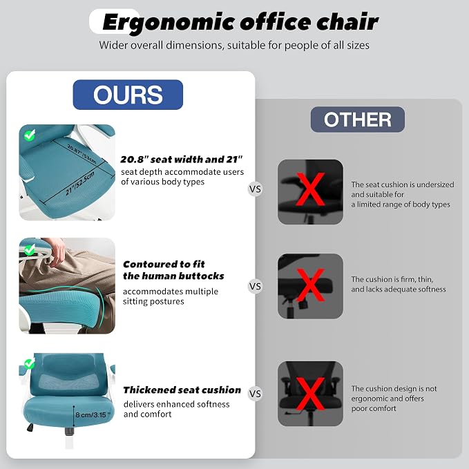 Fizzin Ergonomic Office Chair, 400 LBS Computer Chairs - Image 4