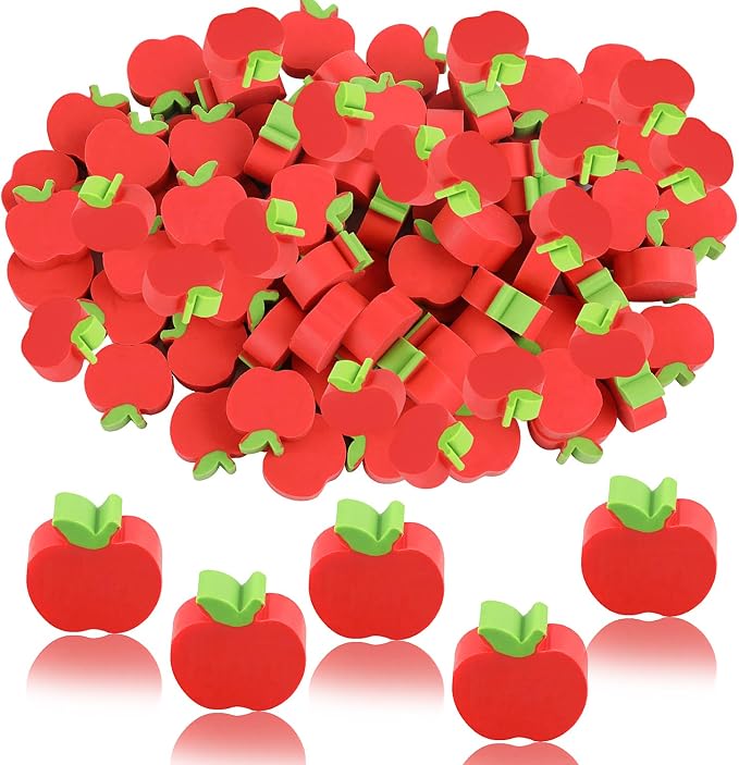 FOIMAS 72pcs Mini Apple Erasers, Back to School Rubber Erasers by FOIMAS