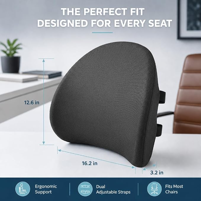 Lumbar Support Pillow for Office Chair & Car Seat, All-Season Memory Foam for - Image 8