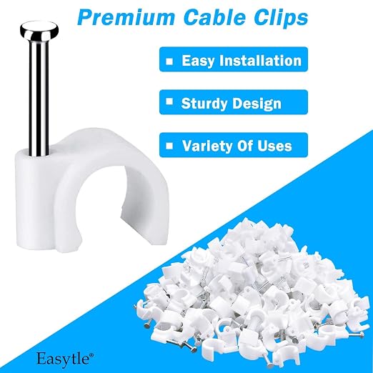 Cable Wire Clips 4mm 6mm 8mm 10mm Cable Management RG6 RG59 CAT5 CAT6 RJ45 - Image 5