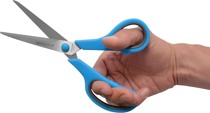 Westcott 8" Straight Stainless Steel Soft Handle Scissors - Image 6
