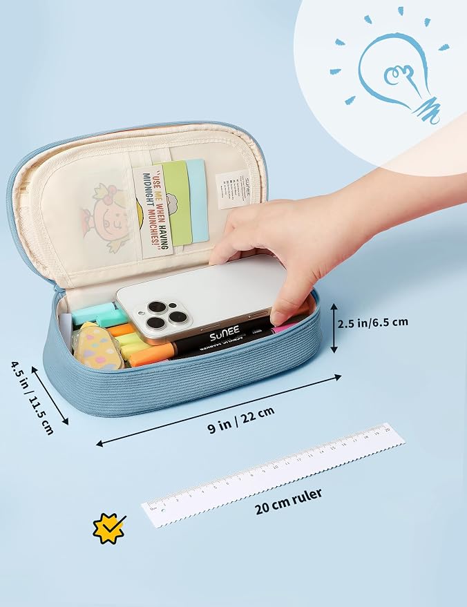 SUNEE Cute Pencil Case, Large Pencil Pouch, Aesthetic Big Pencil Bag - Image 5