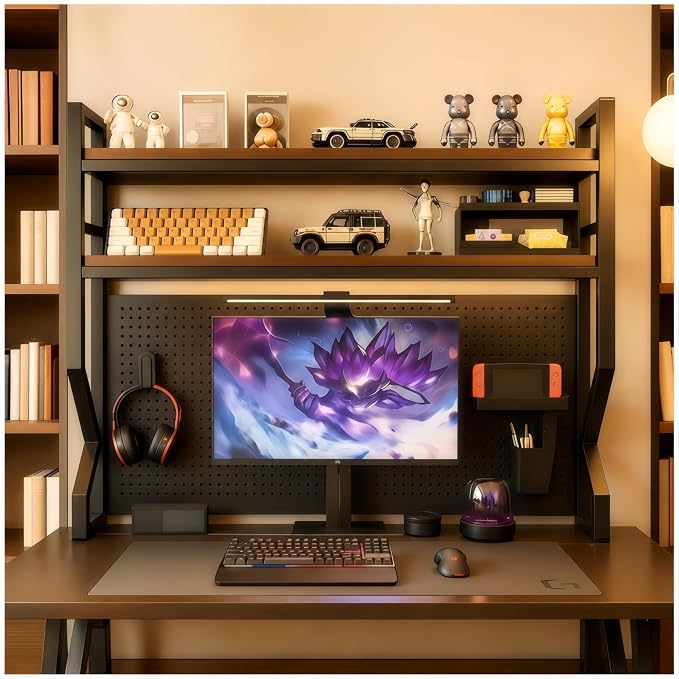 Desktop Hutch Bookshelf, Many Gifts, Metal Desktop Bookcase by Unknown