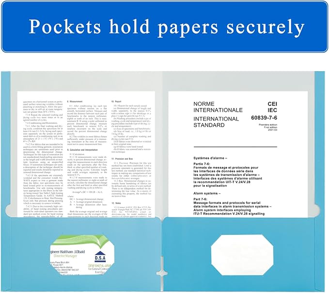 Zzrywuty File folders with Pockets, Light Blue Two folders - Image 3