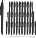 50 Pack Retractable Ballpoint Pens Black Ink, 1.0mm Medium Point Smooth Writing by HZDIYAKE