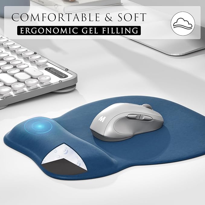 MROCO Ergonomic Mouse Pad with Gel Wrist Rest, 9.4 x 8.1 in, Gel Wrist Comfort - Image 4